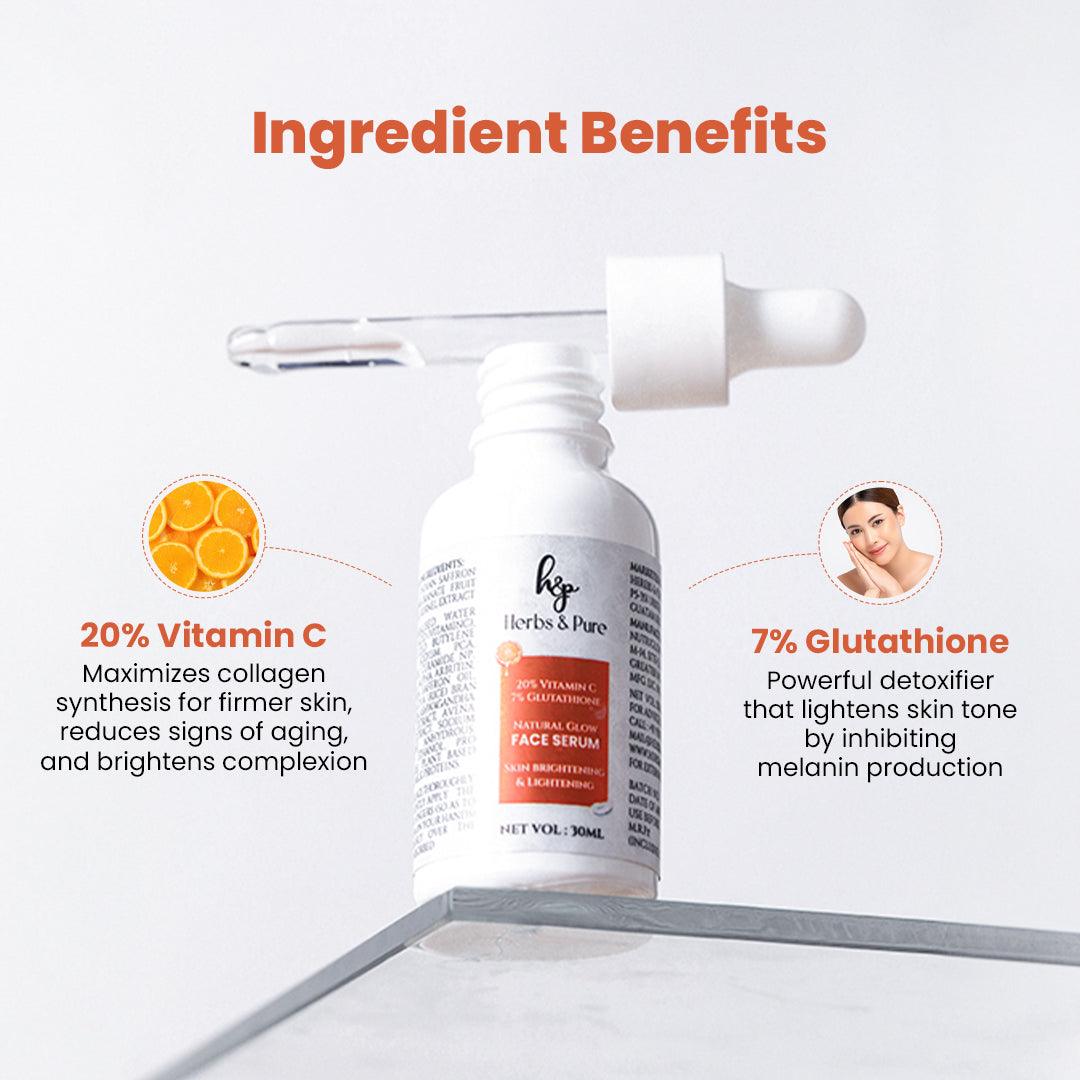 20% Vitamin C & 7% Glutathione Face Serum - herbs&purecom