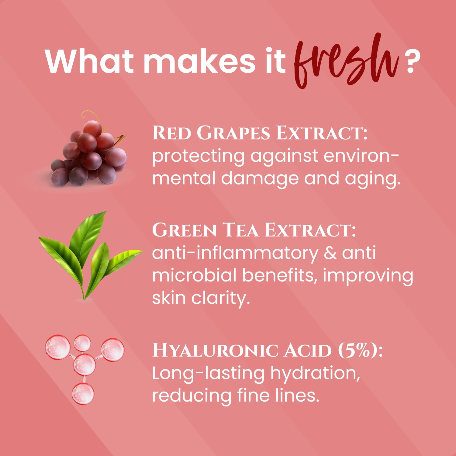 Deep Moisturising Red Grapes & Hyaluronic Acid  Facial Kit, Face Wash and Bleach