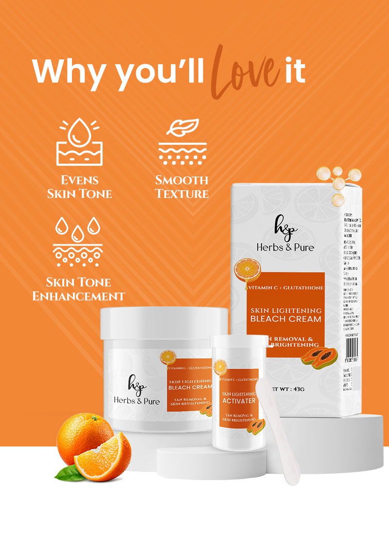 Skin Lightening Bleach Cream with Vitamin C & Glutathione - 43 Gm